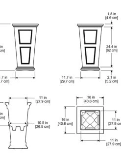 Fairfield Self-Watering Tall Patio Planters, 28” -Garden Serie Store 39342 15V tif