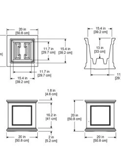 Fairfield Self-Watering Square Planter, 20” X 20” -Garden Serie Store 39618 16V tif