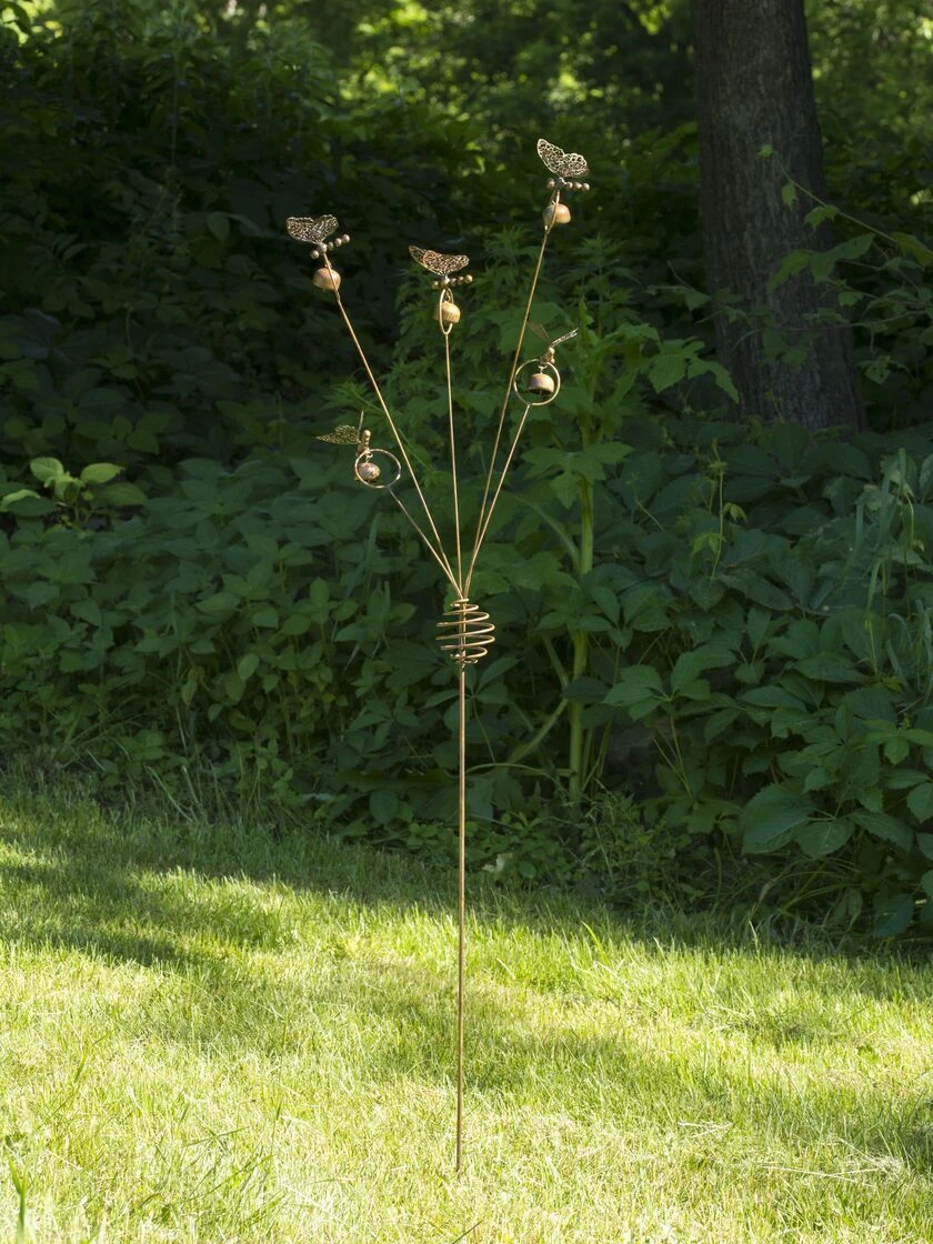 Butterflies & Bells Garden Stake 3 Butterflies & Bells Garden Stake