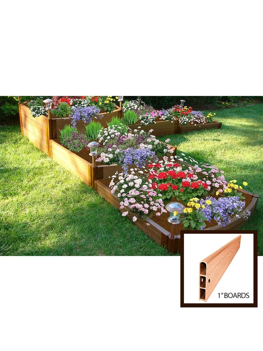 Classic Sienna Raised Garden Bed Split Waterfall Tri-level With 1" Boards 3 Classic Sienna Raised Garden Bed Split Waterfall Tri-level With 1" Boards