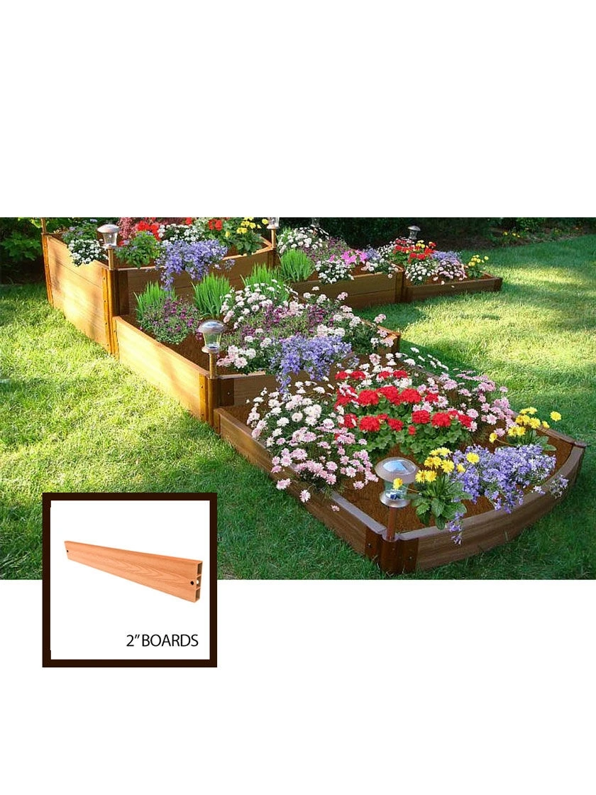 Classic Sienna Raised Garden Bed Split Waterfall Tri-Level With 2" Boards 3 Classic Sienna Raised Garden Bed Split Waterfall Tri-Level With 2" Boards