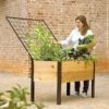Elevated Planter Box And Space-Maker Pivoting Trellis Set, 2' X 4' -Garden Serie Store 8590247 492 cedar planter box with trellis tif