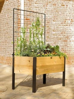 Elevated Planter Box And Space-Maker Pivoting Trellis Set, 2' X 4' -Garden Serie Store 8590247 550 tif