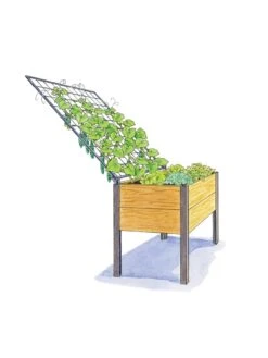 Elevated Planter Box And Space-Maker Pivoting Trellis Set, 2' X 4' -Garden Serie Store 8590247 SMTrellis 4ft tif