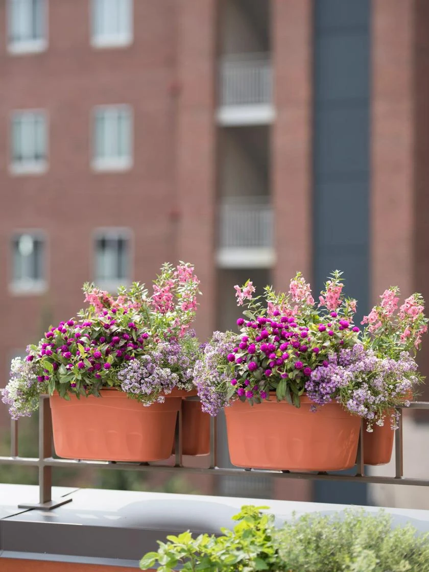 Self-Watering Saddle Railing Planter, 16" 4 Self-Watering Saddle Railing Planter, 16" - Image 2