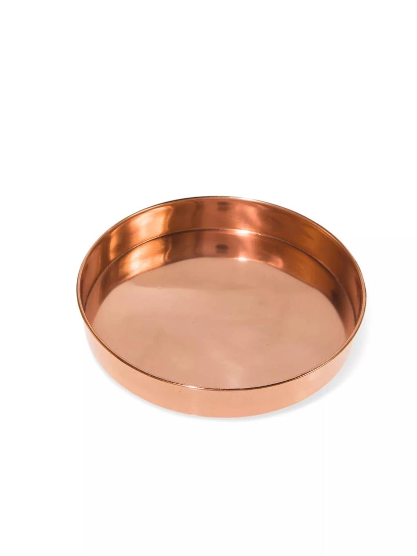 Small Round Copper Plant Tray, 10" 6 Small Round Copper Plant Tray, 10" - Image 4