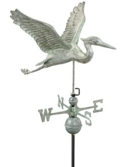 Verde Copper Heron Weathervane, Standard Size -Garden Serie Store 8593536 003v copper heron weathervane standard size