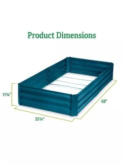 Demeter Corrugated Metal Raised Bed, 34" X 68" -Garden Serie Store 8594183 dims GSC