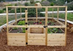Garden In A Box Cedar Raised Bed With Deer Fence, 8' X 8' -Garden Serie Store 8595875 03V tif