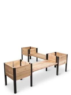Elevated Cedar Planter Bench Kit, Natural, 90" -Garden Serie Store 8597992 10056 tif