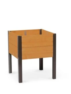 Eco-Stained Elevated Cedar Planter Box, 2' X 2' -Garden Serie Store 8598695LC 2002 tif