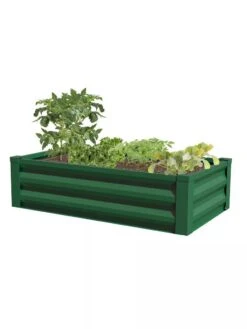 Powder-Coated Metal Raised Garden Bed, 24" X 48" -Garden Serie Store 8599393 02V powder coated metal raised garden bed 24x49 forest green