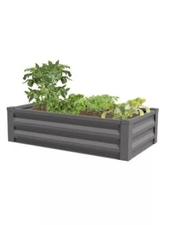 Powder-Coated Metal Raised Garden Bed, 24" X 48" -Garden Serie Store 8599393 03 powder coated metal raised garden bed 24x50 gray