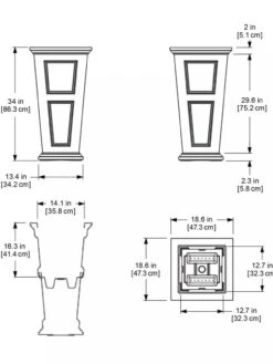 Fairfield Self-Watering Tall Patio Planters, 34” -Garden Serie Store 8600109 11V tif