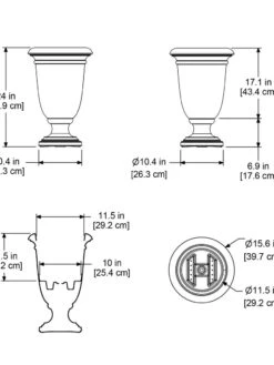 Ellington Self-Watering Urn Planter, 24" -Garden Serie Store 8600110 11V tif