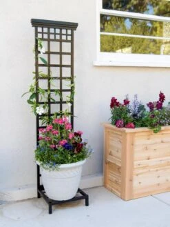 New Products 4 Mission-Style Planter Stand With Trellis