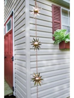 Sun Pure Copper Rain Chain, 8-1/2' -Garden Serie Store 8600206 01v