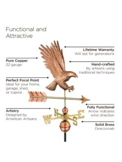 Bald Eagle Copper Weathervane -Garden Serie Store 8600276 02v