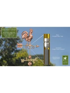 Bantam Rooster Copper Weathervane -Garden Serie Store 8600280 03v