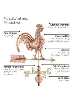 Rooster Copper Weathervane -Garden Serie Store 8600283 02v