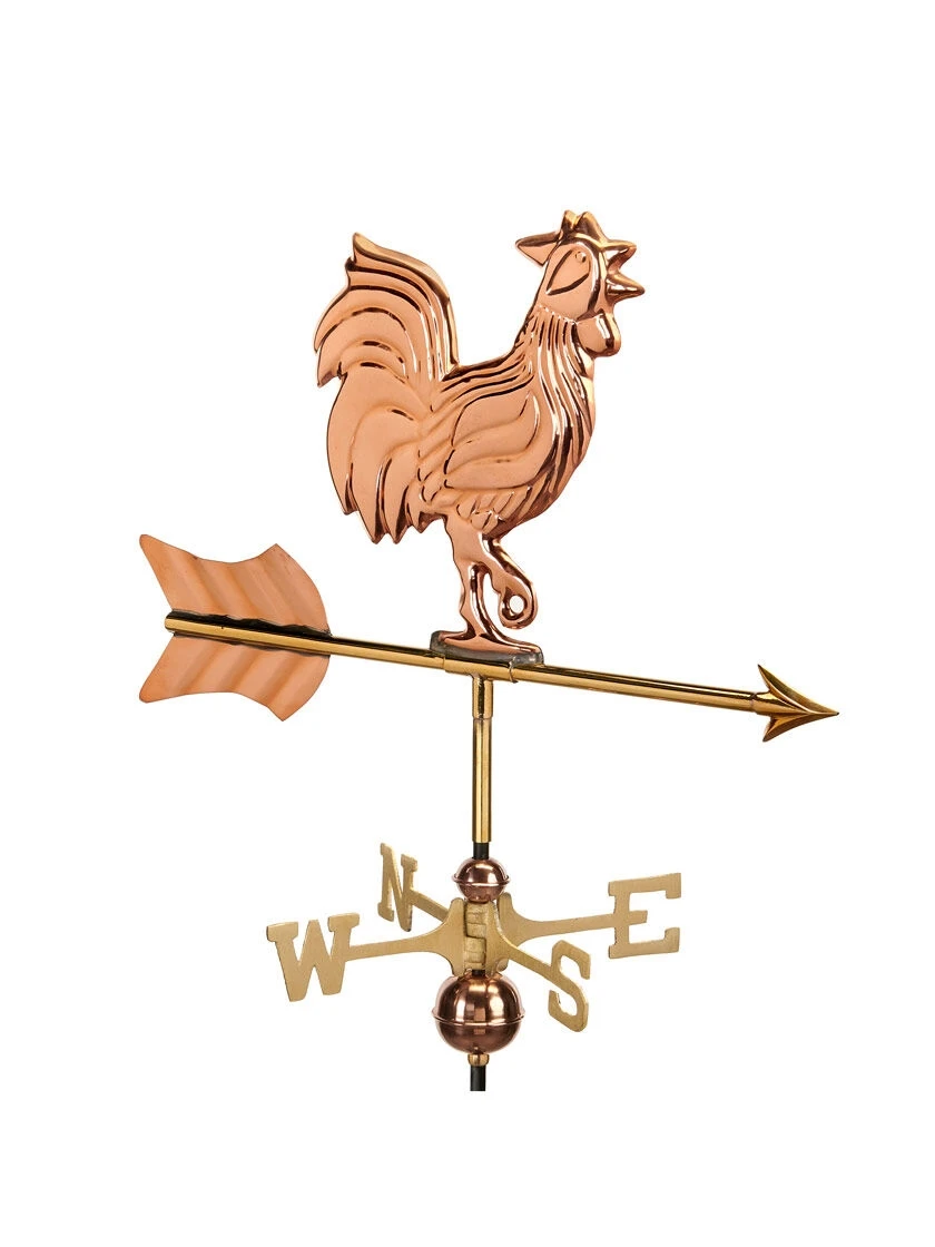 Rooster Cottage Copper Weathervane With Roof Mount 4 Rooster Cottage Copper Weathervane With Roof Mount - Image 2