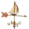 Sailboat Garden Copper Weathervane With Pole 1 Sailboat Garden Copper Weathervane With Pole -Garden Serie Store 8600347 02v sailboat garden copper weathervane pole