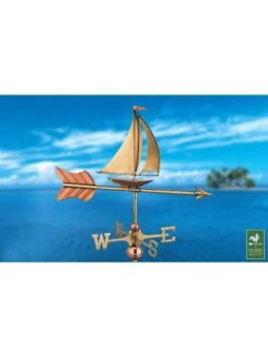 Sailboat Garden Copper Weathervane With Pole -Garden Serie Store 8600347 03v sailboat cottage copper weathervane roof mount 1