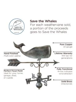 Save The Whales™ Copper Weathervane -Garden Serie Store 8600371 01v