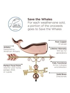 Save The Whales™ Copper Weathervane -Garden Serie Store 8600371 04v