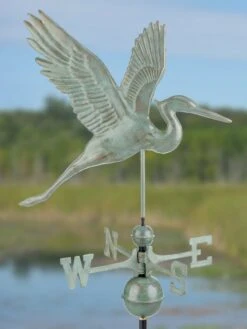 Graceful Blue Heron Copper Weathervane -Garden Serie Store 8600374 07v