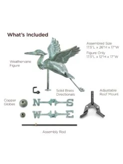 Blue Heron Cottage Copper Weathervane -Garden Serie Store 8600375 05v