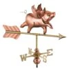Flying Pig Cottage Copper Weathervane With Roof Mount -Garden Serie Store 8600376 01v flying pig cottage weathervane roof mount