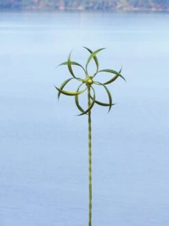 Feather Staked Wind Spinner, 15" -Garden Serie Store 8600479 03v feather staked wind spinner 15 inch green