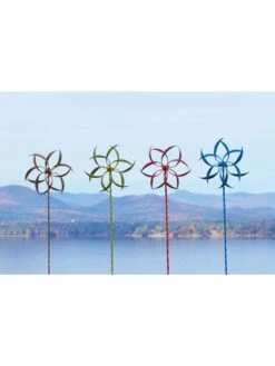 Feather Staked Wind Spinner, 15" -Garden Serie Store 8600479 04v