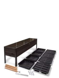 Self-Watering Eco-Stained Elevated Planter Box, 2' X 8' -Garden Serie Store 8608967 4297 tif