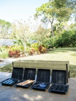 Self-Watering Eco-Stained Elevated Planter Box, 2' X 8' -Garden Serie Store 8608968 8937 tif