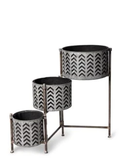 Galvanized Grow Bag Triple Planters With Stand -Garden Serie Store 8609180 4812 tif
