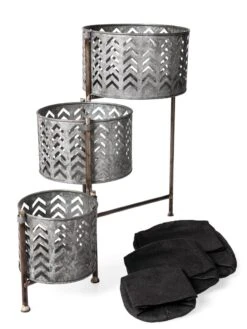 Galvanized Grow Bag Triple Planters With Stand -Garden Serie Store 8609180 4817 tif