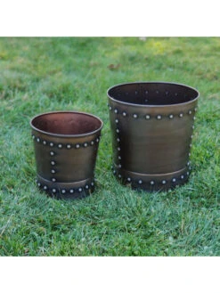 Riveted Planters, Set Of 2 -Garden Serie Store 8610032 01v