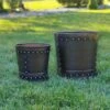 Riveted Planters, Set Of 2 -Garden Serie Store 8610032 02v riveted metal planters set of 2