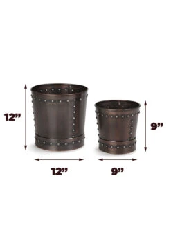 Riveted Planters, Set Of 2 -Garden Serie Store 8610032 03v