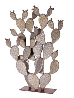 Desert Steel Prickly Pear Cactus Sculpture, Grande -Garden Serie Store 8610769 03v