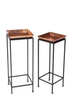 Square Nesting Plant Stands With Trays, Set Of 2 -Garden Serie Store 8611014 0924 tif