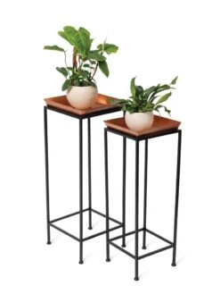 Square Nesting Plant Stands With Trays, Set Of 2 -Garden Serie Store 8611014 2872 tif