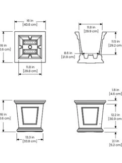 Fairfield Self-Watering Square Planter, 16” X 16” -Garden Serie Store 8611695 19V tif
