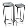 Square Nesting Plant Stands With Galvanized Trays, Set Of 2 -Garden Serie Store 8611976 004 tif