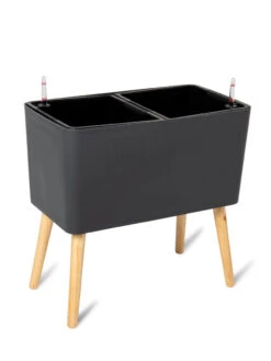 Ava Self-Watering Rectangular Planter -Garden Serie Store 8612691 217 ava self watering rectangular planter gray