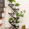 Crisscross Cascading Plant Stand With Black Trays -Garden Serie Store 8612705 0081 crisscross cascading plant stand with black trays