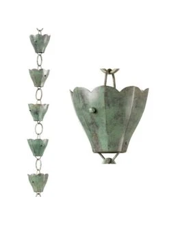Tulip Pure Copper Rain Chain, 8.5' -Garden Serie Store 8612740 06v