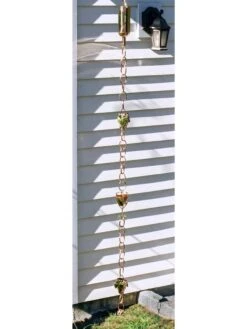 Wine Bottle, Grapes & Glasses Copper Rain Chain, 9.5' -Garden Serie Store 8612744 01v